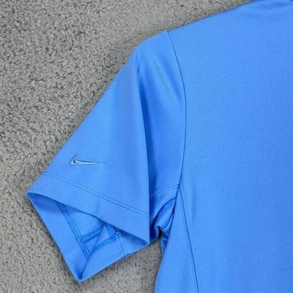 Nike Golf Polo Shirt Adult Large Blue Dri-Fit Athletic Golfing Swoosh Rugby Mens